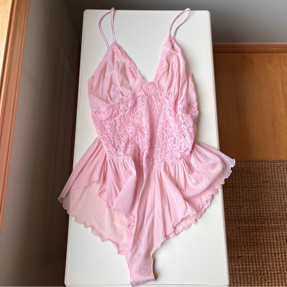 Vintage Pink Lace Teddy